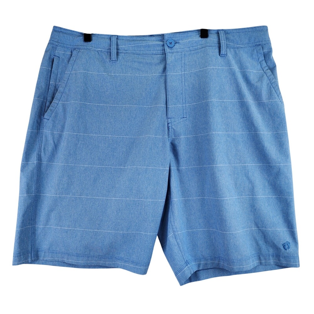 Hang Ten Hybrid Walk Shorts Mens 40 Blue Striped Quick Dry Surf Beach